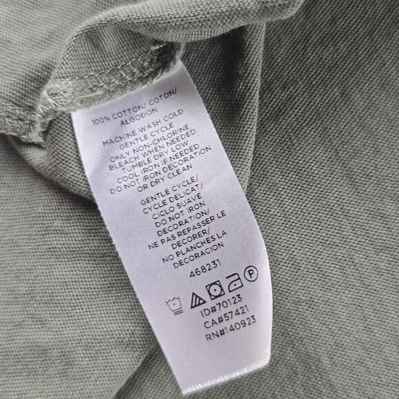 LOFT -1671 Short Eyelet Sleeve Sage Green‎ Top Medium - Picture 7 of 7